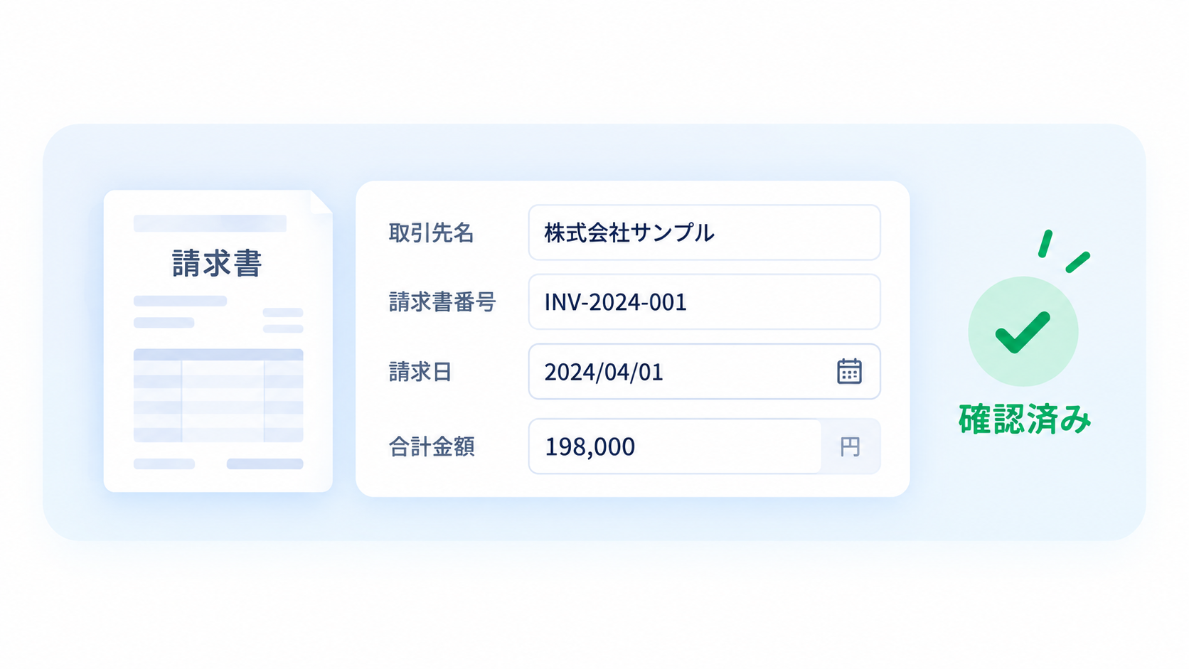 読み取り結果を確認して修正するイメージ